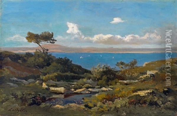 Paysage Mediterranee Oil Painting - Emmanuel Lansyer