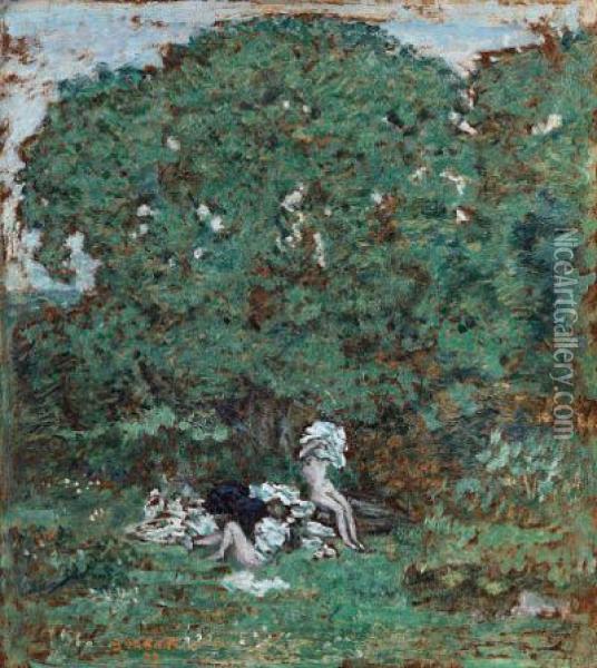 Paysage Bois Avec Femmes Se Baignant Oil Painting - Pierre Bonnard