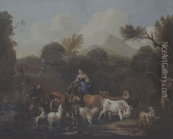 Scene Pastorale Oil Painting - Michiel (Carree) Carre