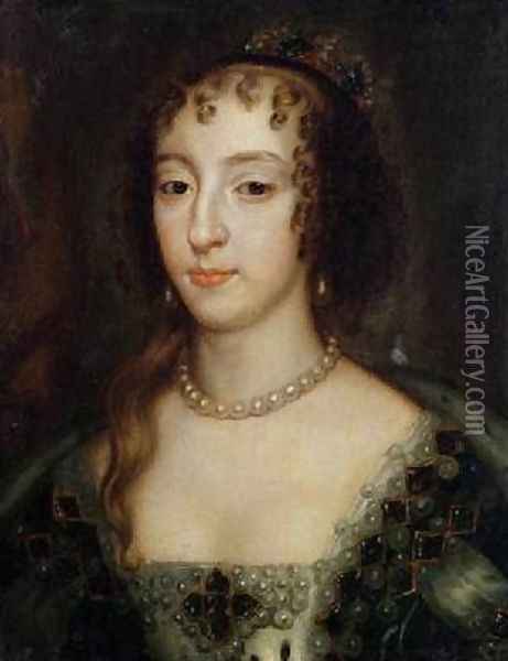 Queen Henriette Maria 1609-69 Oil Painting - Sir Peter Lely