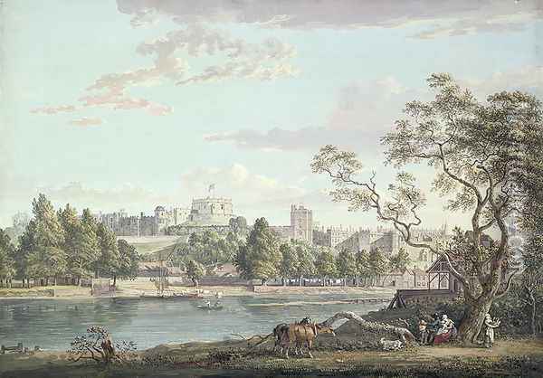 Windsor Castle, from across the Thames Oil Painting - Paul Sandby