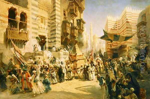 The handing over of the Sacred Carpet in Cairo, 1876 Oil Painting - Konstantin Egorovich Egorovich Makovsky