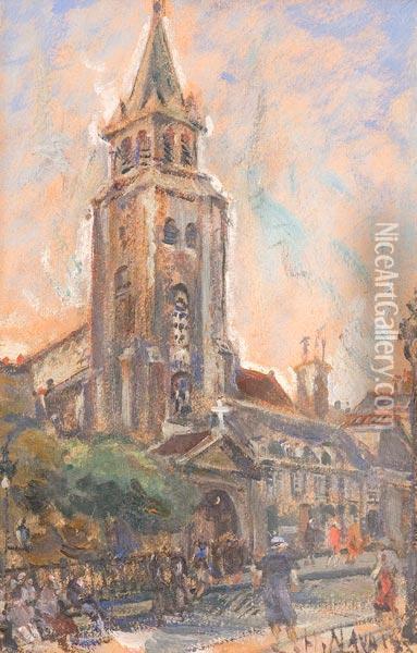 Veduta Di Cattedrale A Parigi Oil Painting - Hector Nava