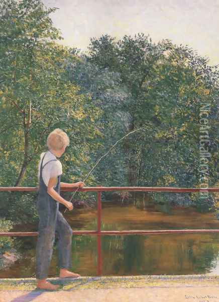 Boy Fishing 1929 Oil Painting - Lilla Calbot Perry