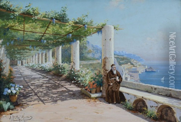 Paesaggio Di Amalfi Oil Painting - Angelo Della Mura