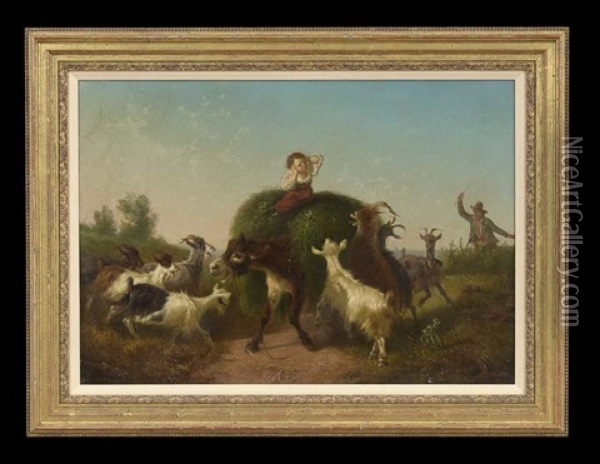 Humorous Pastoral Scene Oil Painting - Antonio Milone