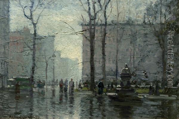 Rainy Day, New York City Oil Painting - Paul Cornoyer