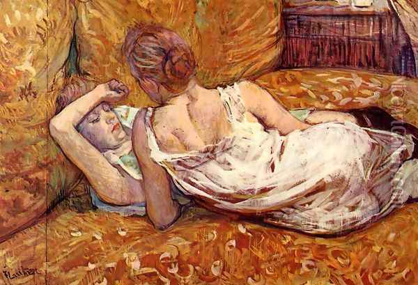 Devotion: the Two Girlfriends Oil Painting - Henri De Toulouse-Lautrec