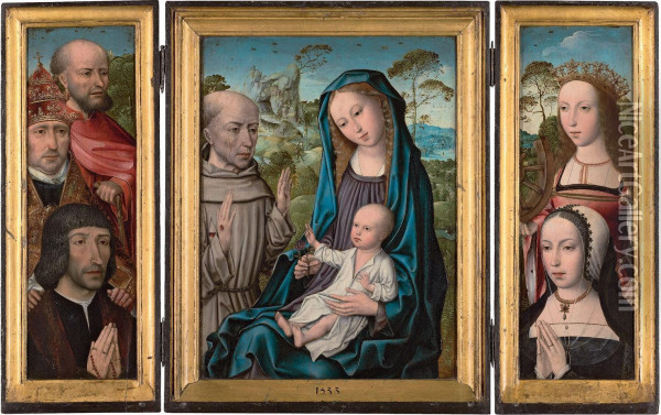 A Triptych Oil Painting - Master Of The Legend Of The Magdalene