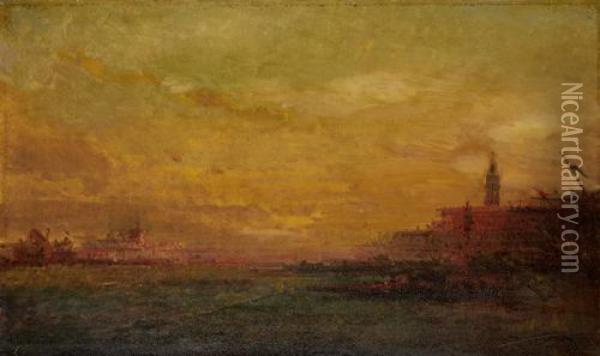View Of Istanbul; View Of Venice, A Pair Oil Painting - Henri Duvieux