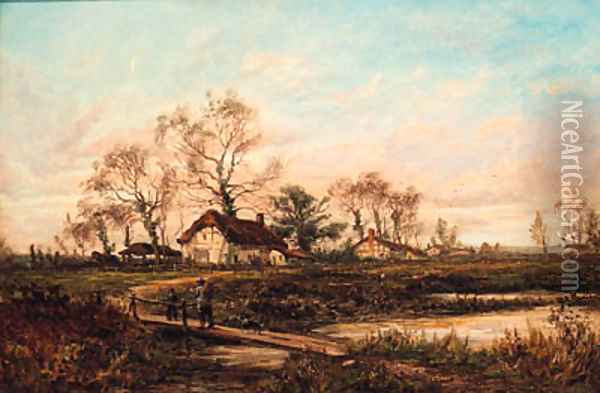 A Moorland Homestead Oil Painting - Leopold Rivers