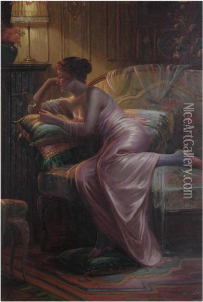 The Mirror Oil Painting - Max Carlier