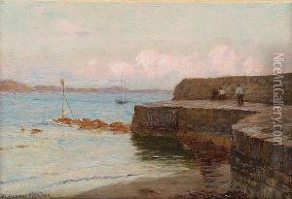 The Cobb, Lyme Regis Oil Painting - William Teulon Blandford Fletcher
