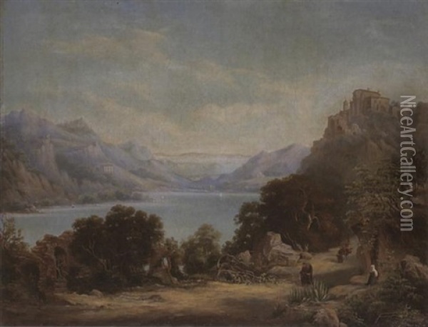 Kloster Palazuola Am Albaner See Oil Painting - Clemens Von Zimmermann