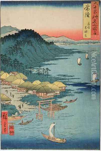 Hitachi Province Kashima Great Shrine from the series Illustrations of Famous Places in the Sixty-odd provinces Oil Painting - Utagawa or Ando Hiroshige