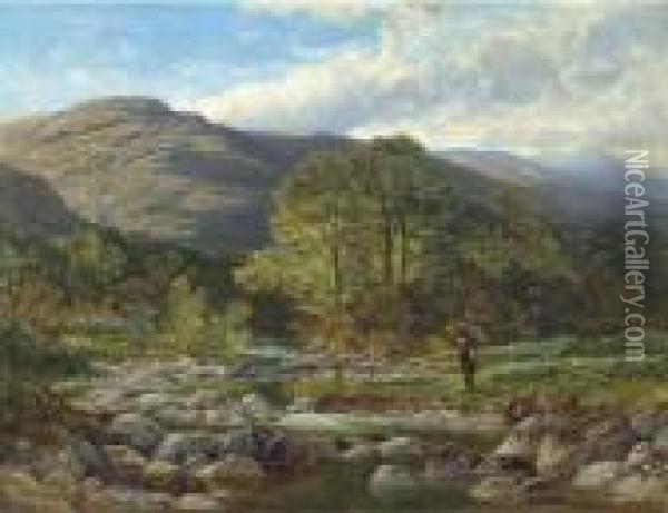 A Stream From The Hills Oil Painting - Benjamin Williams Leader