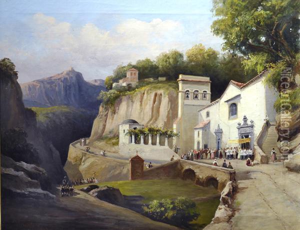 Cava Dei Tirreni Oil Painting - Salvatore Fergola