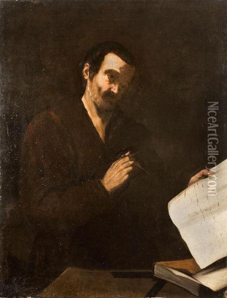Filosofo In Abito Nero Oil Painting - Jusepe de Ribera