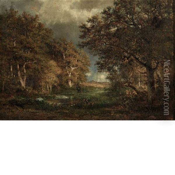 Forest Interior Oil Painting - Francois Auguste Ortmans