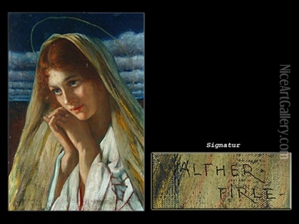 Portrait Einer Jungen Heiligen Oil Painting - Walther Fierle