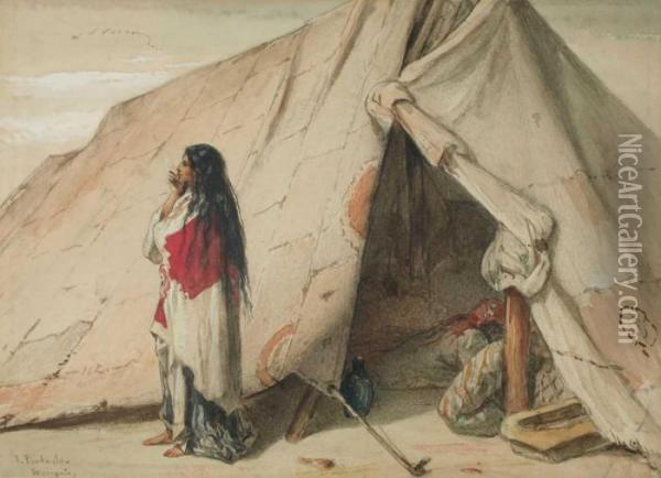 Zigeunerin Vor Ihrem Zelt Oil Painting - Jean-Francois Portaels