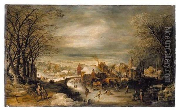 Winter Landscape Oil Painting - Frans II Francken