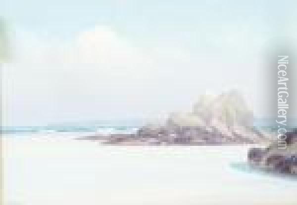 North Cornish Beach At Low Tide Oil Painting - Frederick John Widgery