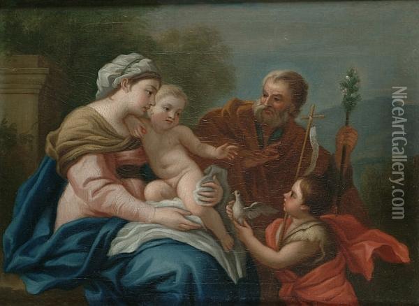 The Holy Family With The Infant Saint John The Baptist Oil Painting - Francesco de Mura