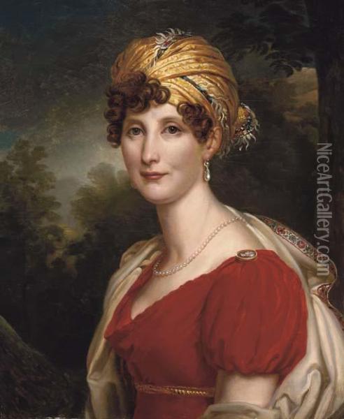 Portrait Of Eleonore De Montmorency, Duchess Of Rohan Oil Painting - Jean Francois Gerard Fontallard