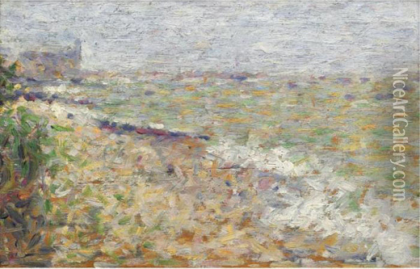 Le Mouillage A Grandcamp Oil Painting - Georges Seurat