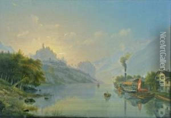 Lac De Brientz Pres De Interlaken Oil Painting - Ludwig Bleuler