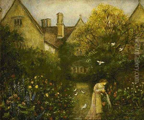 Kelmscott Manor Oil Painting - Maria Euphrosyne Spartali, later Stillman