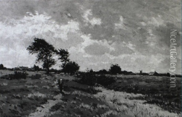 Landschaft Mit Gewitterwolken Oil Painting - Hippolyte Petitjean