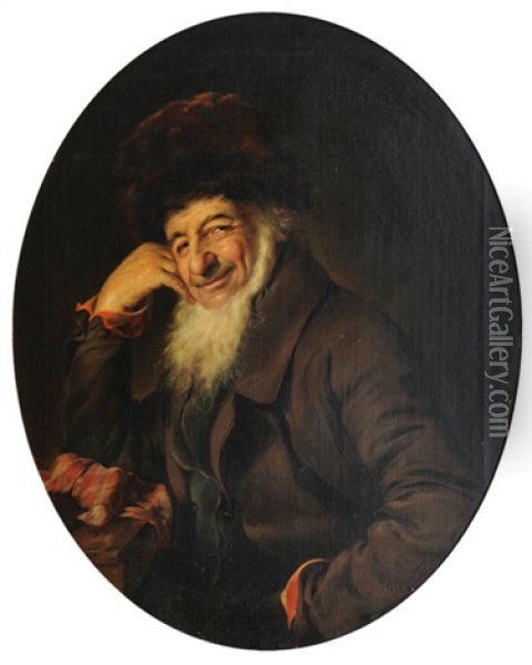 Portrait Of A Jew Oil Painting - Henriette Kaergling-Pacher