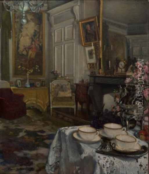 Vue De L'interieur De Chateauneuf Sur Cher Oil Painting - Hugues de Beaumont