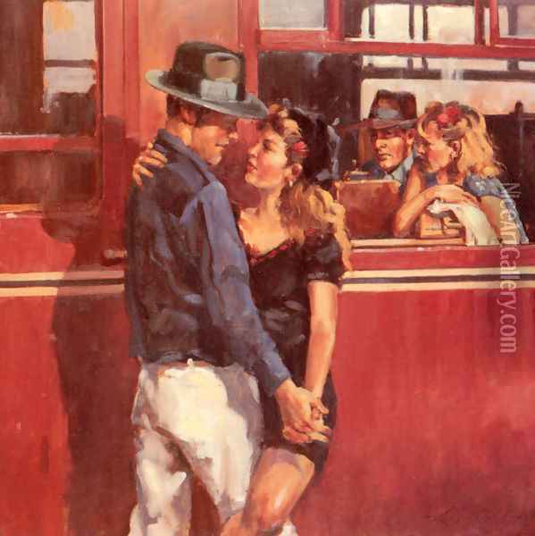 How Many Times Can We Say Goodbye? Oil Painting - Raymond Leech