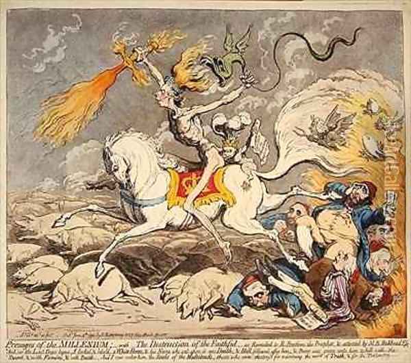 Presages of the Millennium Oil Painting - James Gillray