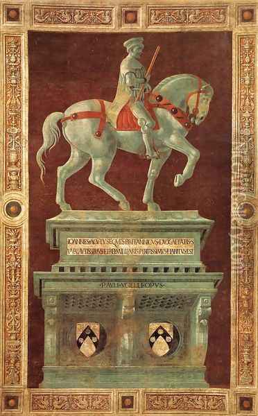 Funerary Monument to Sir John Hawkwood 1436 Oil Painting - Paolo Uccello