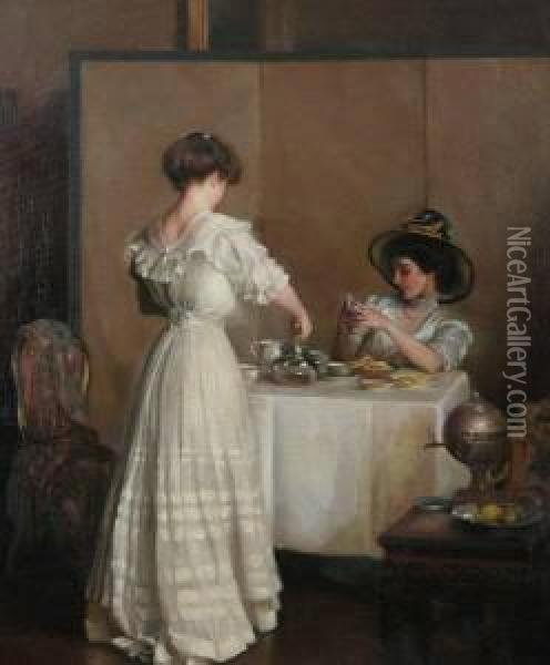 Tea Leaves Oil Painting - William Macgregor Paxton