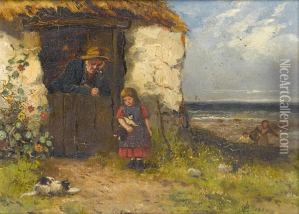 The Fisherman's Cottage Oil Painting - Alfred Banner