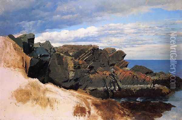Rock Study at Nahant, Massachusetts Oil Painting - William Bradford