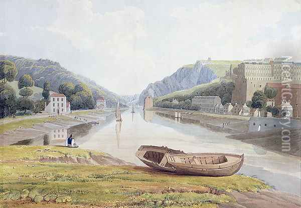 View down the Avon with Hotwells and Clifton Oil Painting - Samuel Jackson