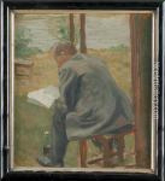 Portret Czytajacego Mezczyzny, 1911 R. Oil Painting - Artur Wasner