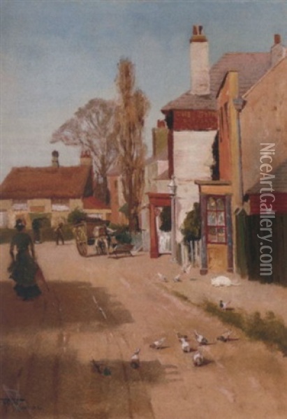 The Street, Hayes Oil Painting - Henry Charles Fox