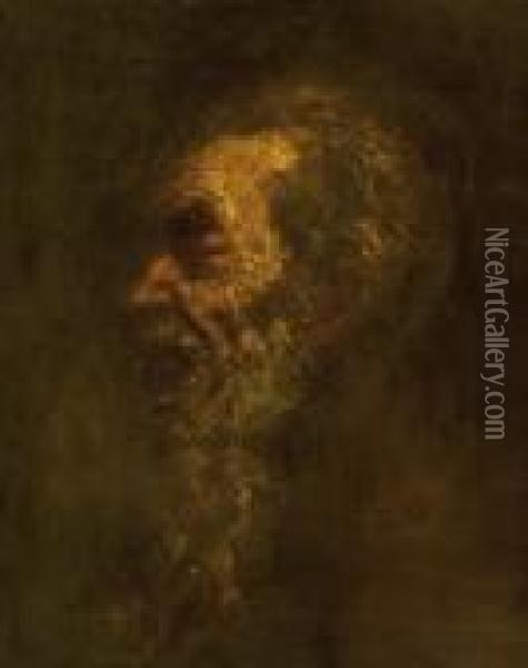 Portrait Of An Old Man Oil Painting - Laszlo Mednyanszky