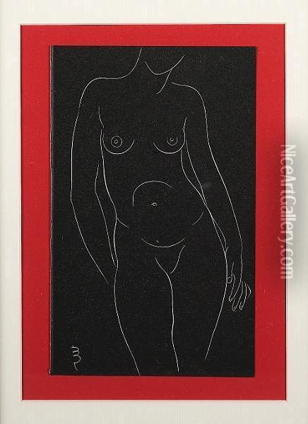 Female Nude, Standing (skelton P942) Oil Painting - Eric Gill