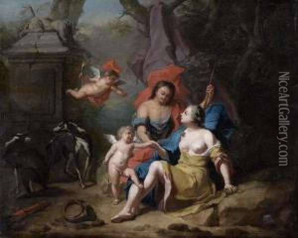 Venus Et Adonis Oil Painting - Nicolaes Verkolye