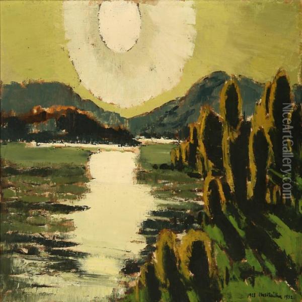 Landscape, Sunset Oil Painting - Ernst Zeuthen
