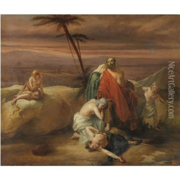 Scena Biblica, Il Serpente Di Bronzo Oil Painting - Andrea Appiani the Younger