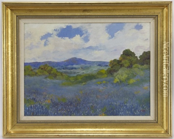 Bluebonnet Oil Painting - Samuel Gideon